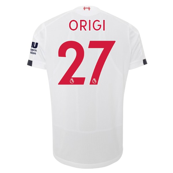 Camiseta Liverpool NO.27 Origi 2ª 2019-2020 Blanco
